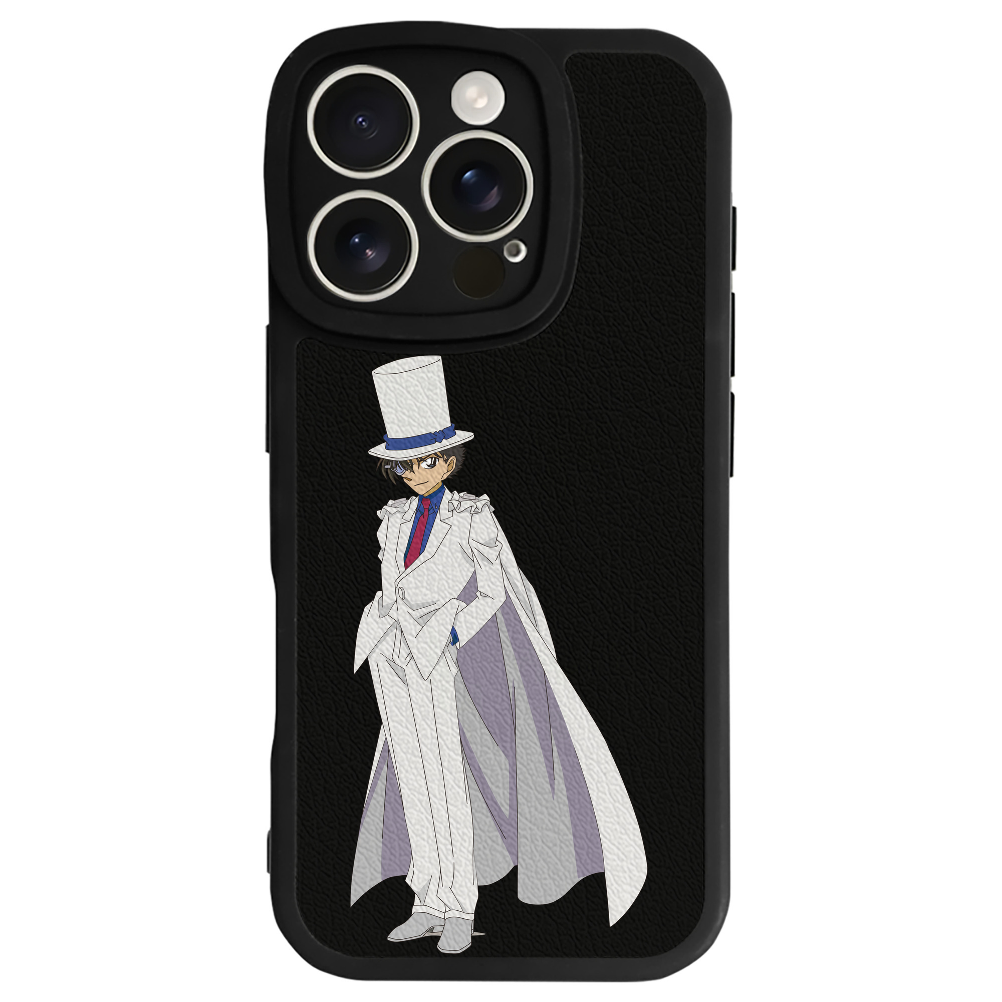 （画像用） 名探偵コナン くろば かいと Detective Conan Kuroba Kaito 【iPhone 16シリーズ対応】シリコンスマホケース（レザー調） 材質：シリコン